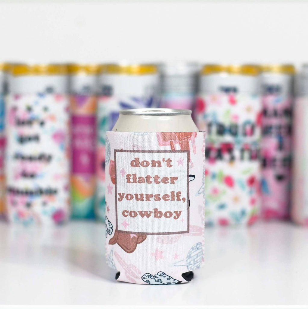 Don't Flatter Yourself Cowboy Can Cooler - Submerge Ryan Michelle - coozie
