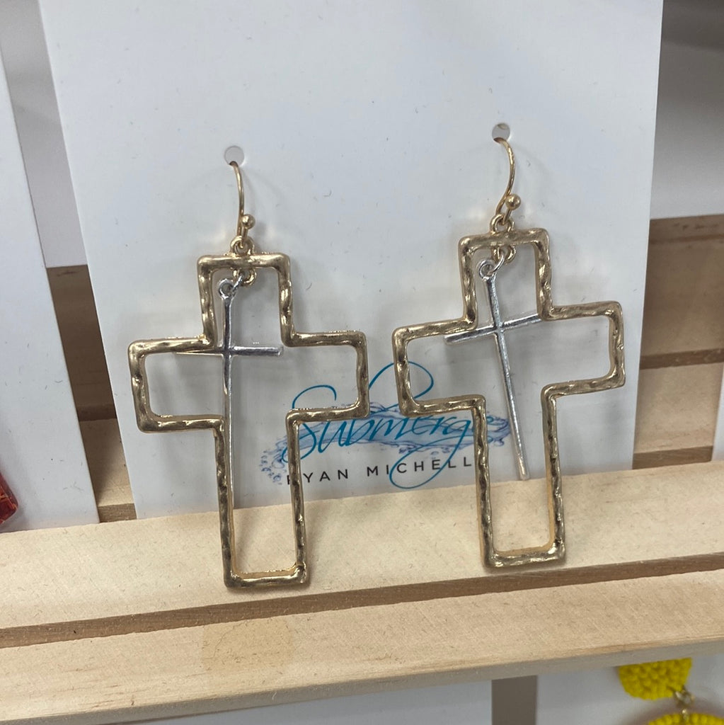 Double Cross Earrings